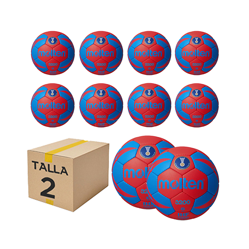 Pack 10 Balones Molten 3200 Talla 2 Azul-Rojo