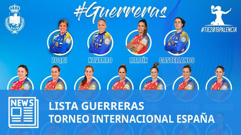 Guerreras: Convocatoria Torneo Internacional España